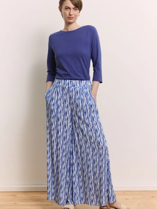 Pantaloni palazzo donna Paulaa batik, Ecovero Tranquillo