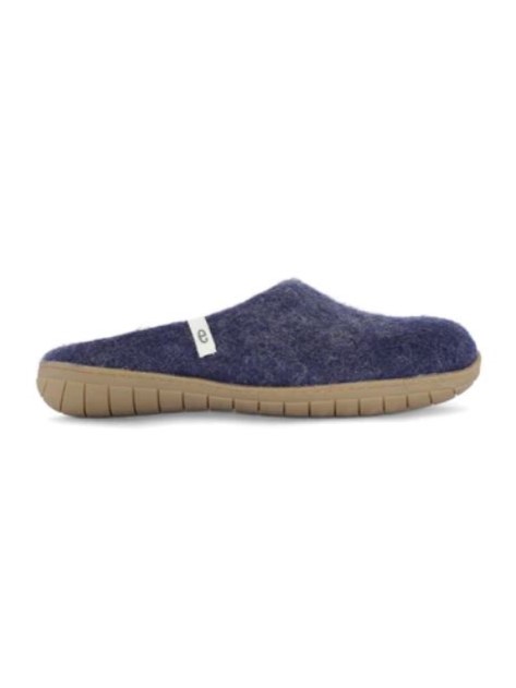 Pantofole in feltro di lana suola in gomma Blue - Egos