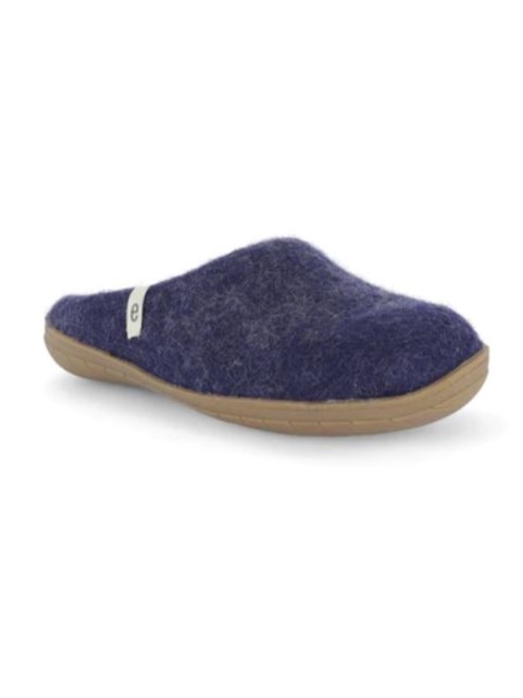 Pantofole in feltro di lana suola in gomma Blue - Egos