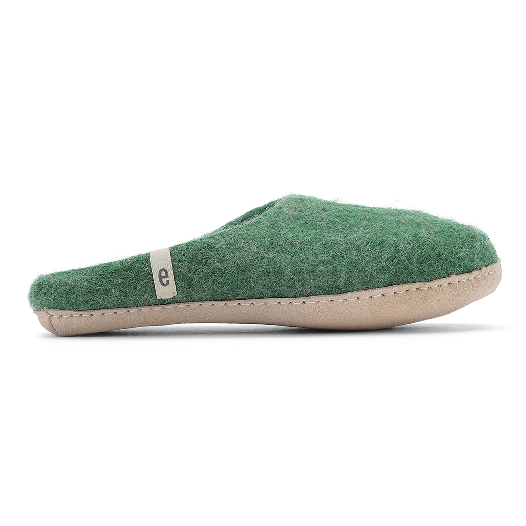 Pantofole in feltro di lana Green - Egos