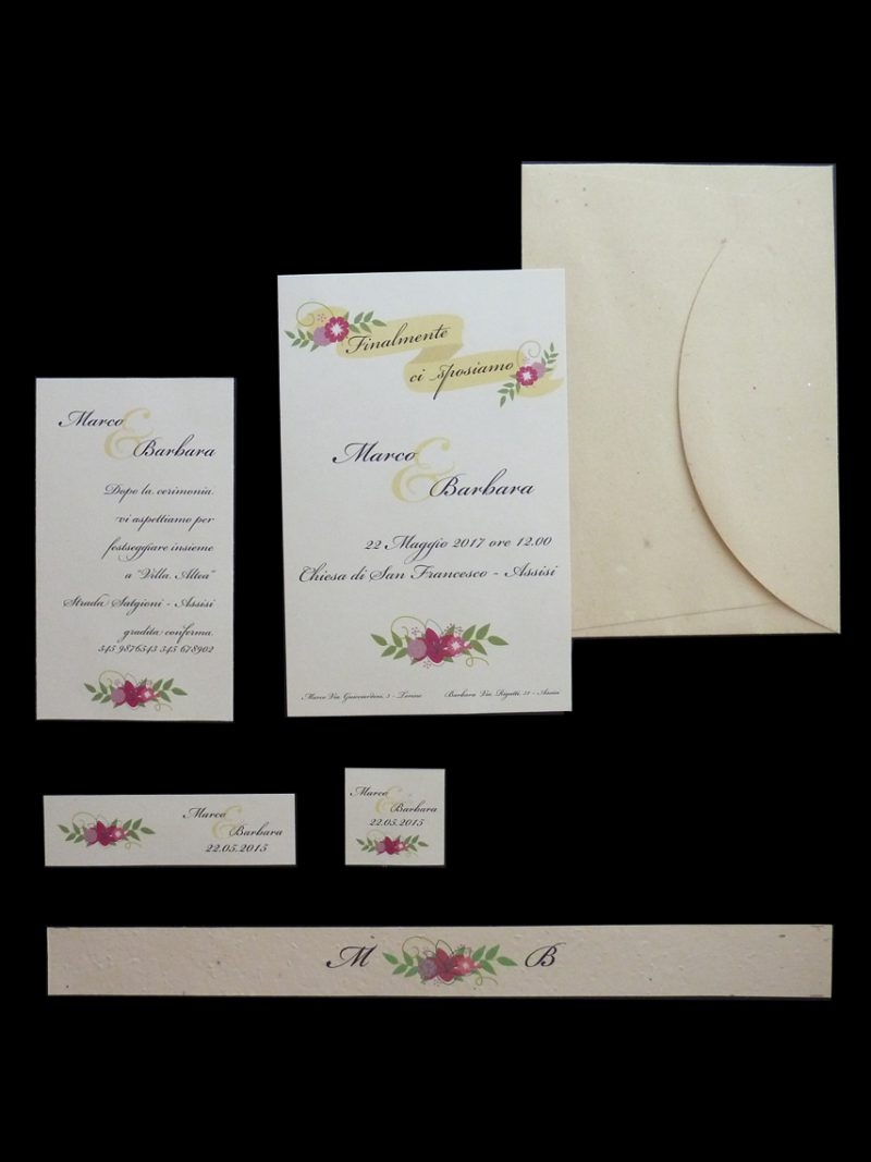 Partecipazione nozze fiori Gigli