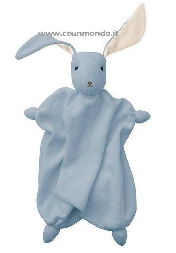 Doudou Hoppa Tino per Neonati in cotone Biologico Blu jeans