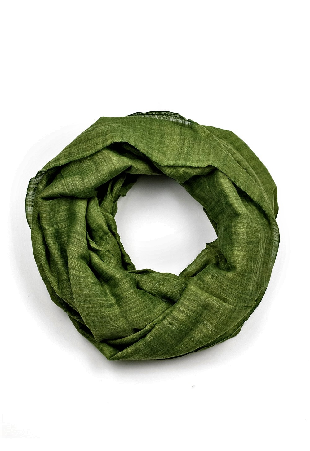 Sciarpa anello 50% seta 50% cotone Tinta Unita PUONG verde
