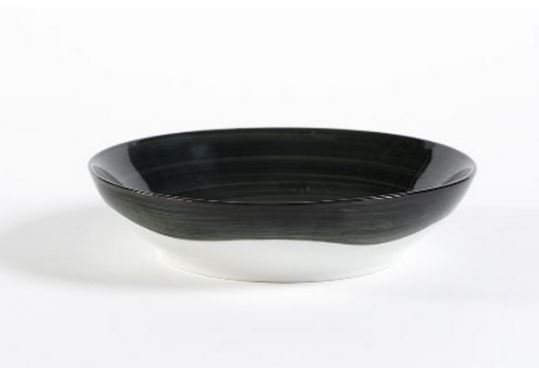 Piatto fondo in ceramica Nera - Linea equosolidale COLOR