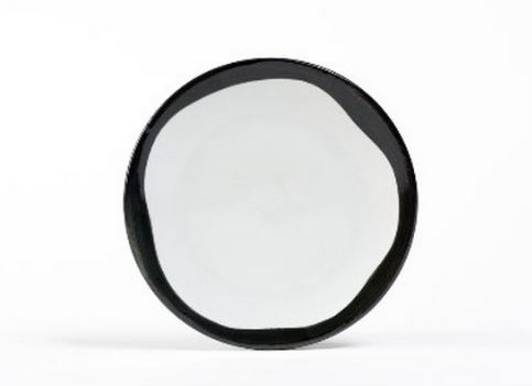 Piatto da dolce o frutta in ceramica Nera - Linea equosolidale COLOR