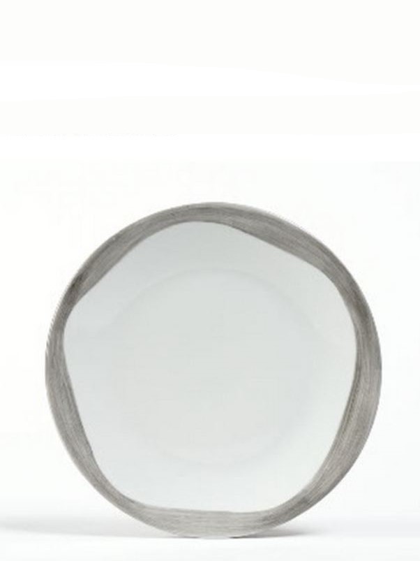 Piatto piano in ceramica Grigio - Linea equosolidale Altromercato.