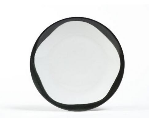 Piatto piano in ceramica Nera - Linea equosolidale COLOR