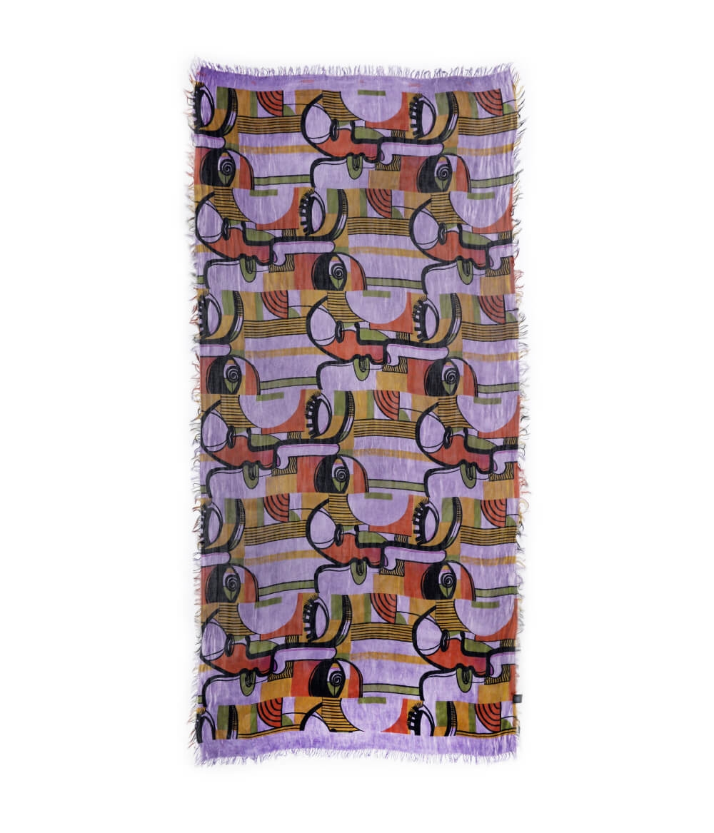 Foulard sciarpa Bamboo Picasso viola