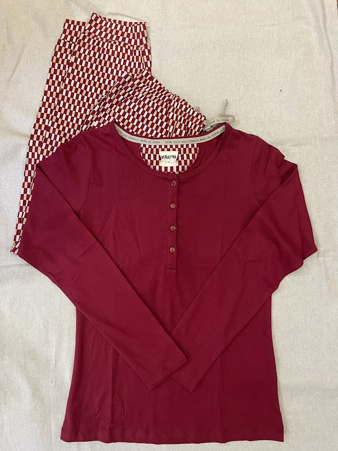 Pigiama donna in cotone biologico Fuse Rosso