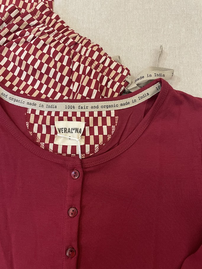 Pigiama donna in cotone biologico Fuse Rosso