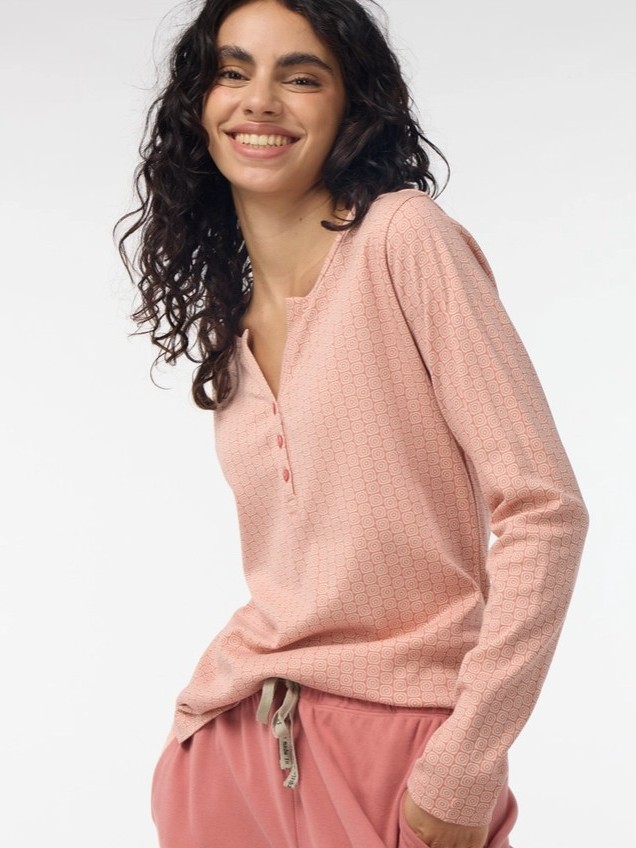 Pigiama donna in cotone biologico Beta rosa