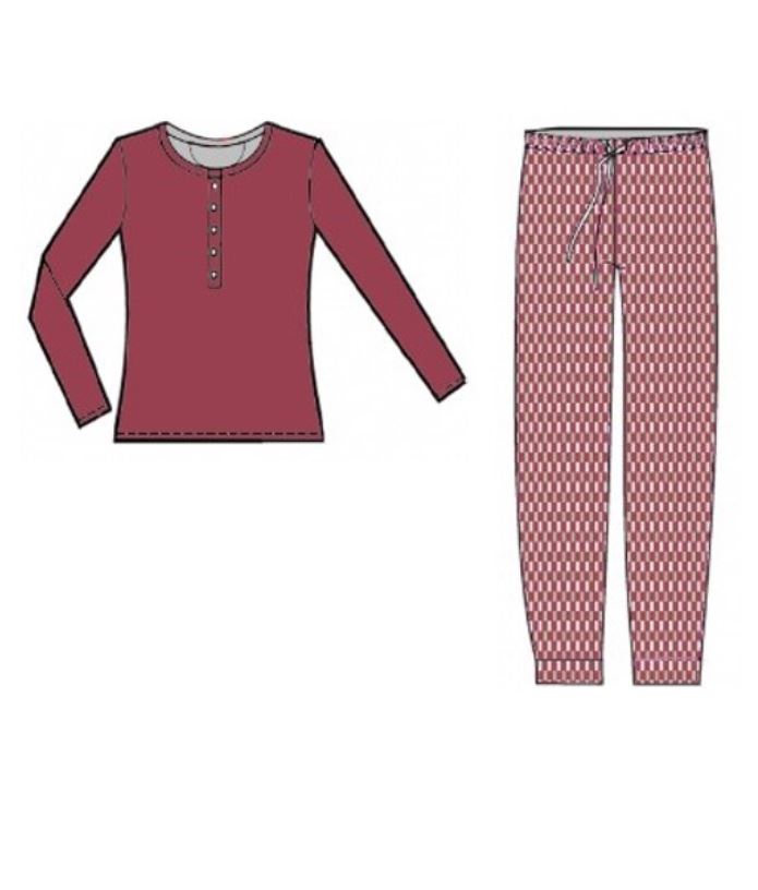 Pigiama donna in cotone biologico Fuse Rosso