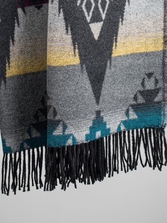Plaid apache in misto lana rigenerata Grigio