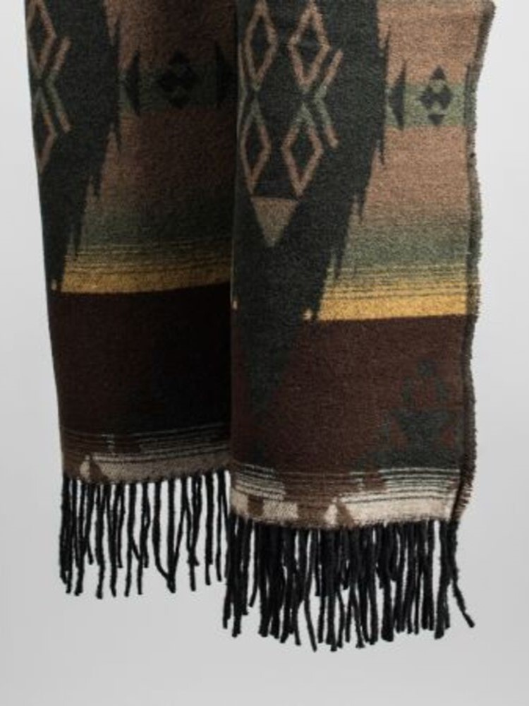 Plaid apache in misto lana rigenerata Moro verde