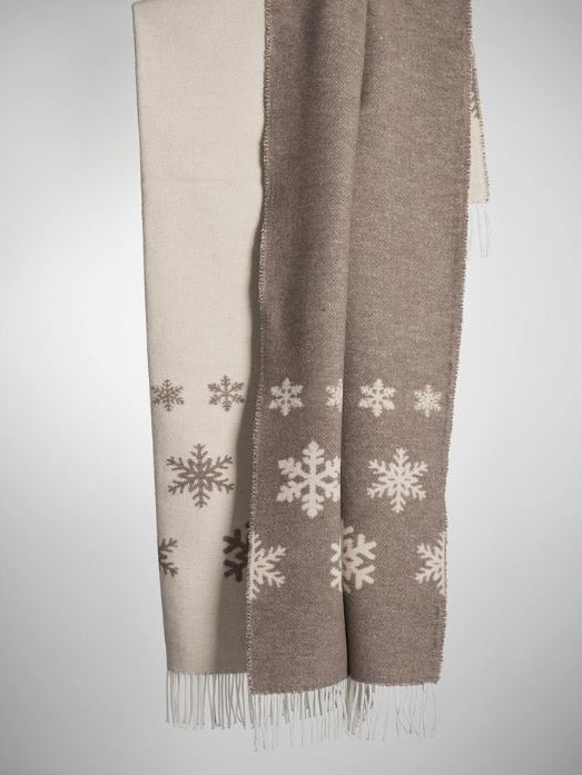 Coperta matrimoniale Fiocco di neve Beige visone