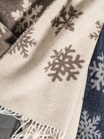 Coperta matrimoniale Fiocco di neve Beige visone