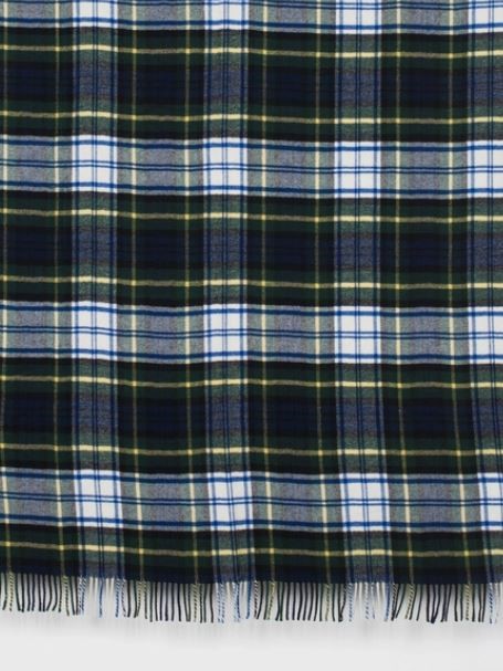 Plaid scozzese British in misto lana rigenerata Verde