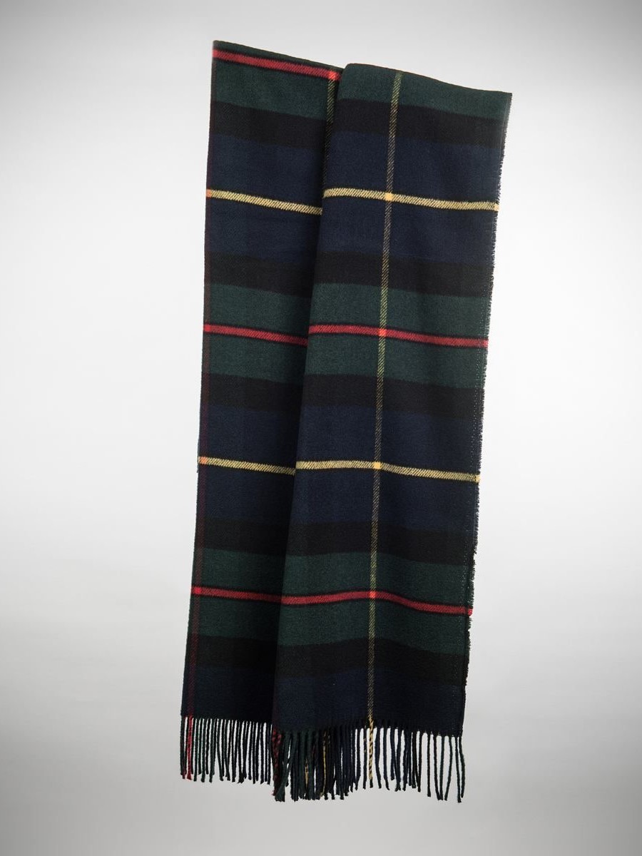 Plaid scozzese in misto lana rigenerata Tartan blu