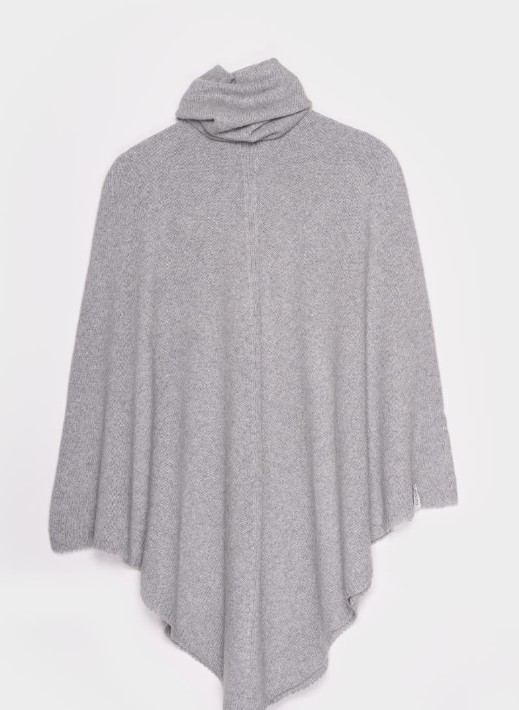 Poncho donna in cashmere grigio, Rifò 