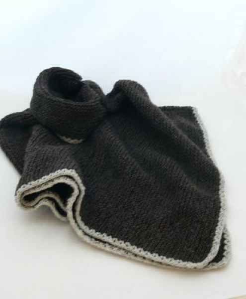 Poncho in lana fatto a mano Grigio scuro