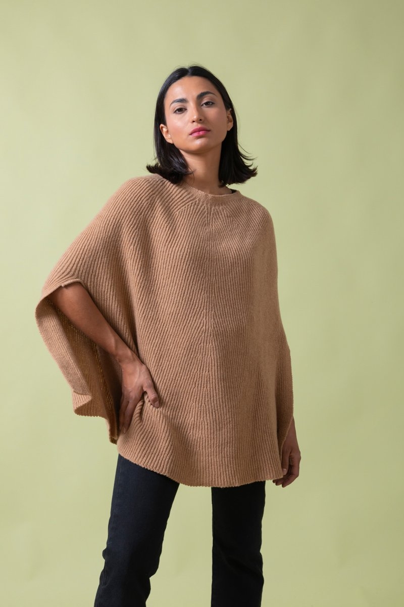 Poncho in cashmere rigenerato DONNA Anna Beige -  Rifò