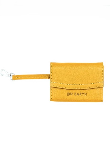 Porta carte in pelle Giada Giallo