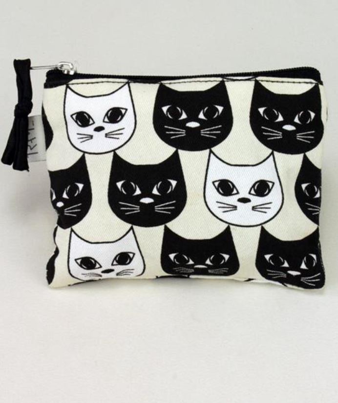 Portamonete gatto, piccolo in tessuto Cat world - equo solidale