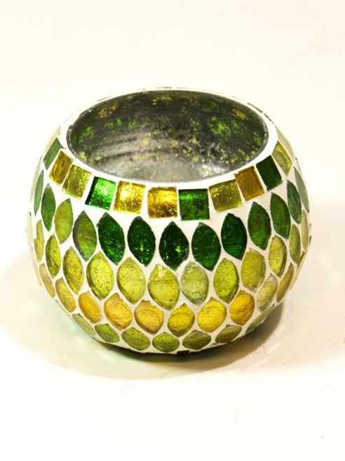 Porta lumino Mosaico verde