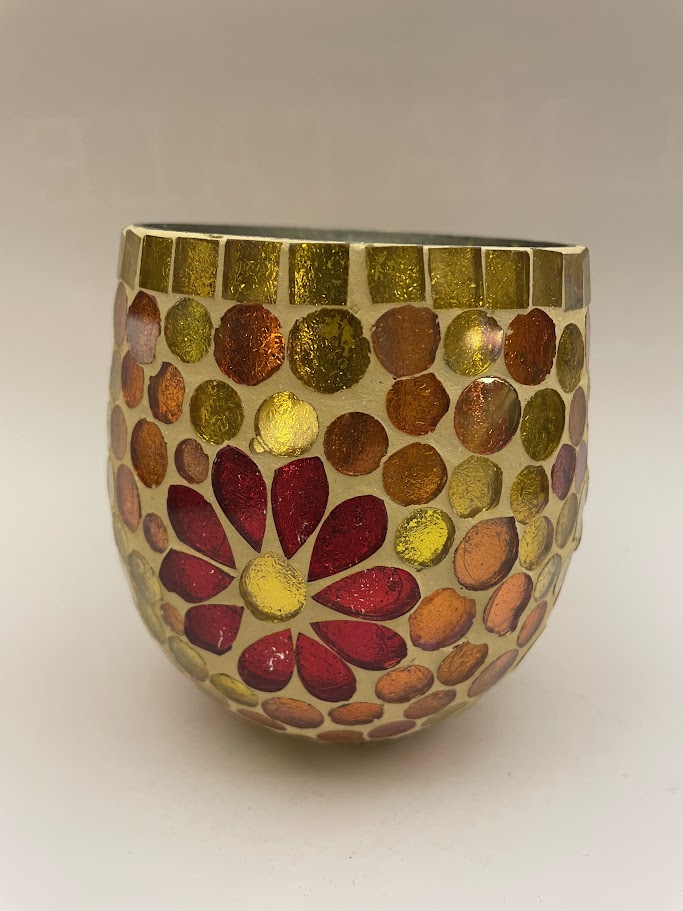 Porta lumino Mosaico Giallo oro