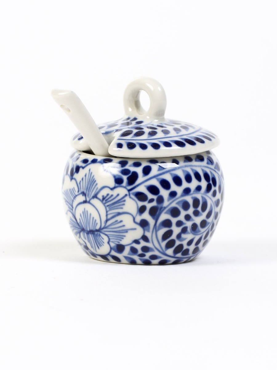 Porta salse in ceramica Peonia blu