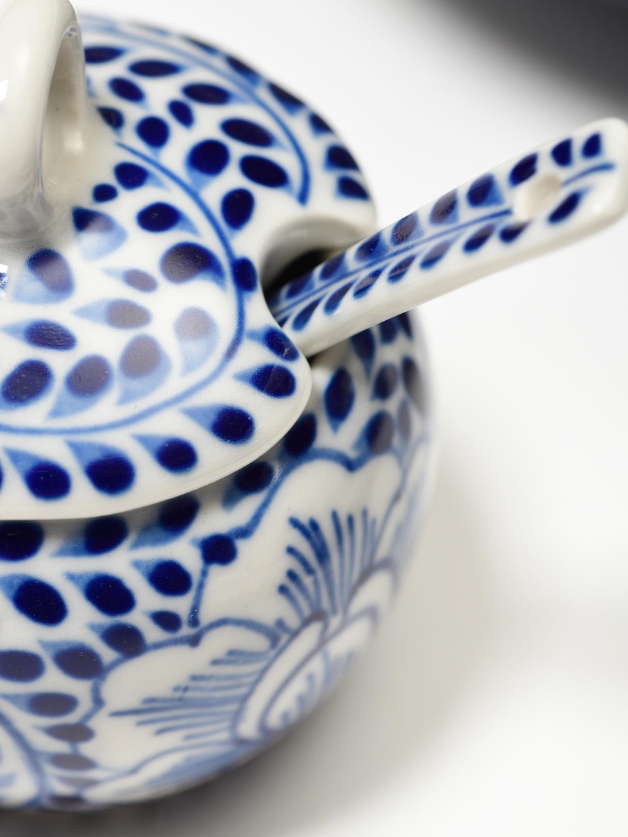 Porta salse in ceramica Peonia blu