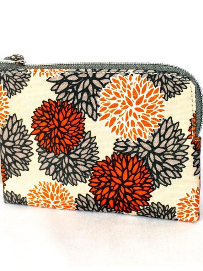 Portacarte donna fiori in tessuto impermeabile - Marigold