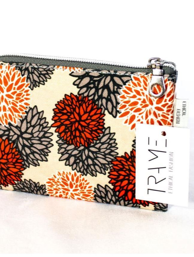 Portacarte donna fiori in tessuto impermeabile - Marigold