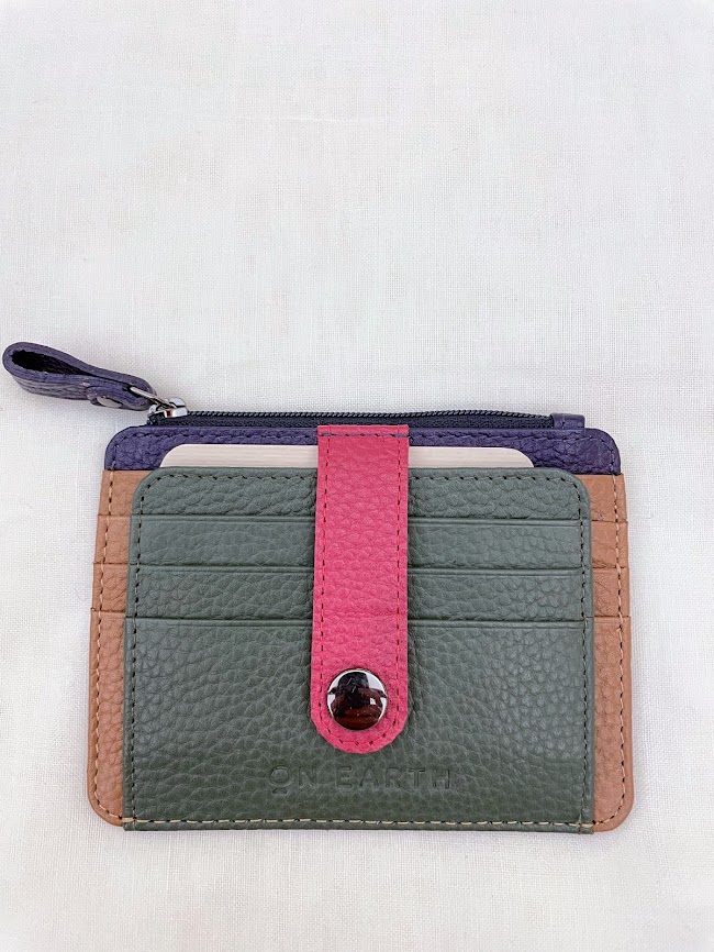 Portacarte e monete John in pelle Rainbow