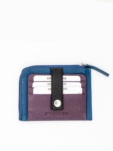 Porta carte di credito in pelle John Blu viola