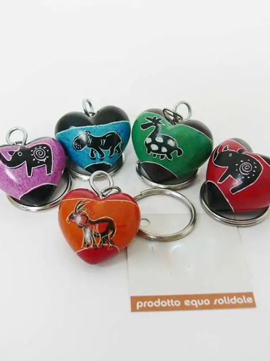 Porachiavi con cuore in pietra saponaria
