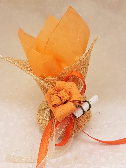 Portaconfetti fiore arancio 