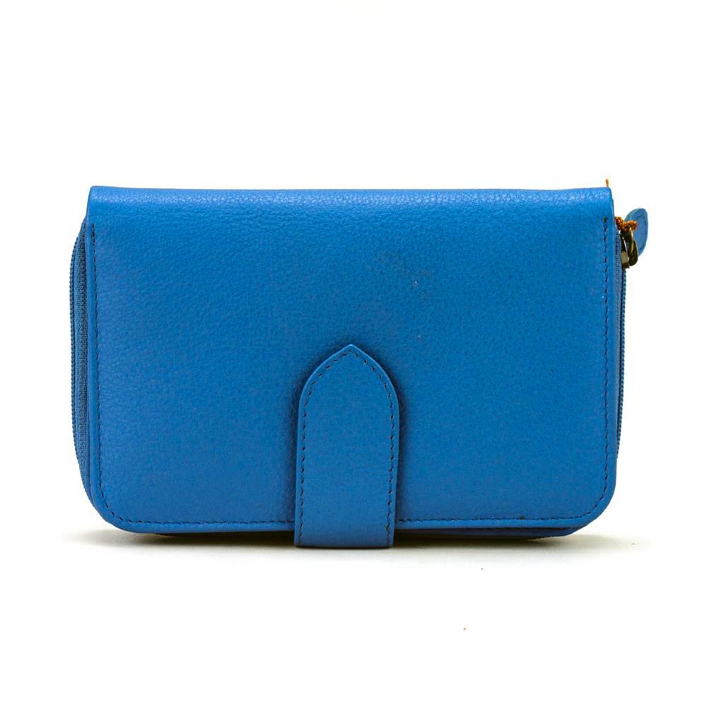 Portafoglio donna medio, in pelle Sarisha Blu.