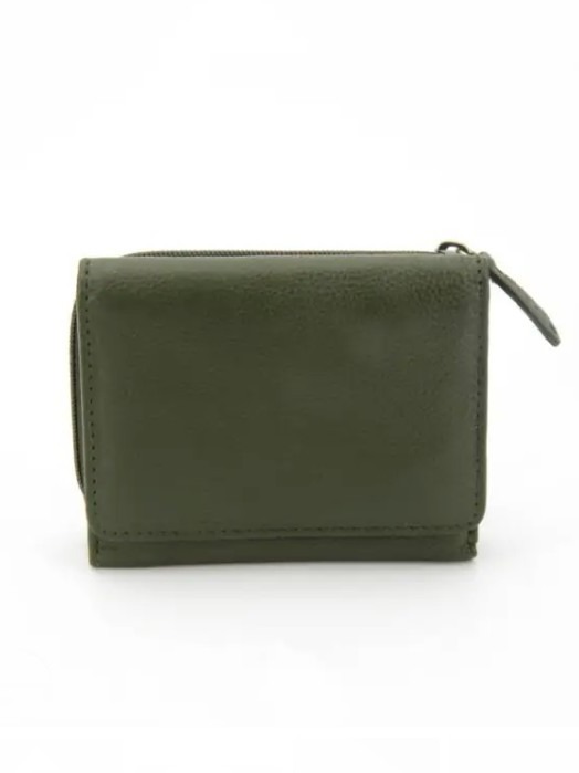 Portafoglio donna piccolo, in pelle Habra Verde