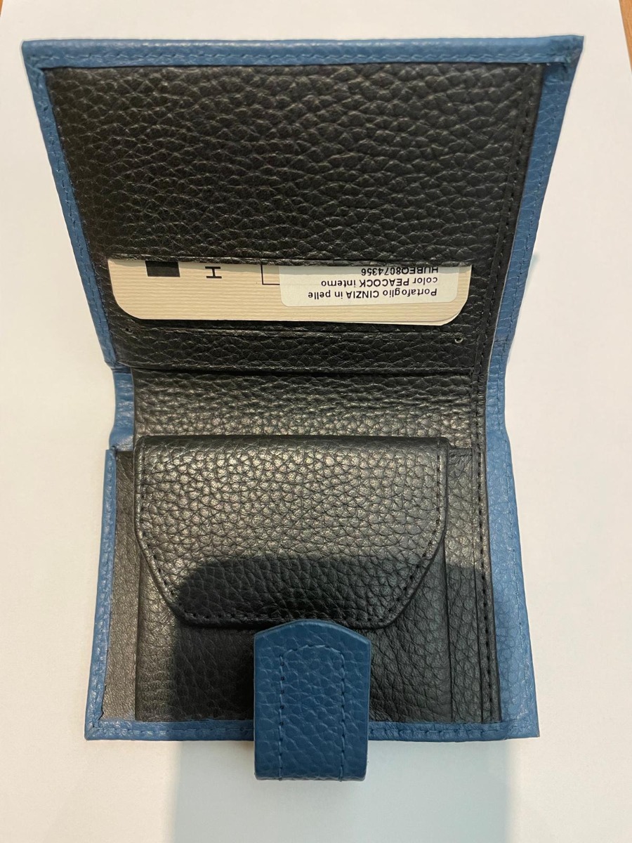 Portafoglio blu, portafoglio piccolo,  Altromercato Cinzia 