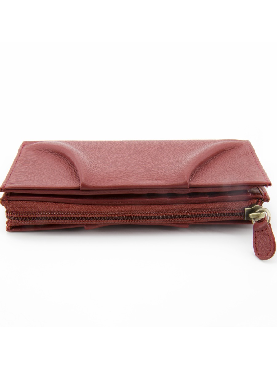 Portafoglio donna grande, in pelle Garihat Rosso