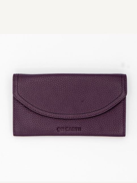Portafoglio grande in pelle Betty Viola. On Earth.