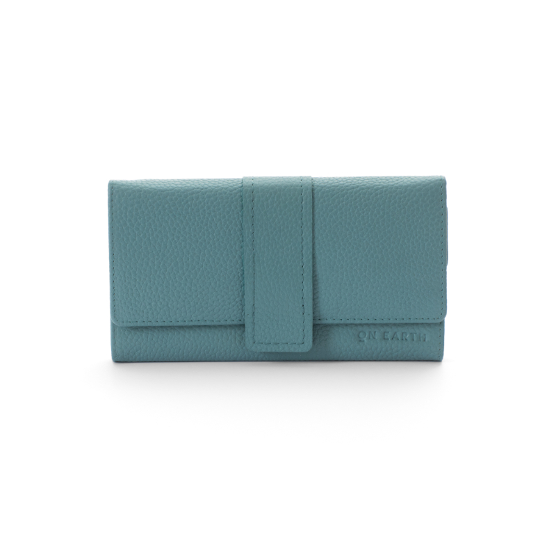 Portafoglio grande in pelle Betty Acqua