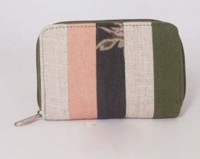 Portafoglio in tessuto Small Country Stripes 12.5x9cm