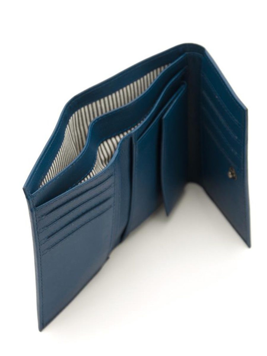 Portafoglio medio in pelle Kulti Blu