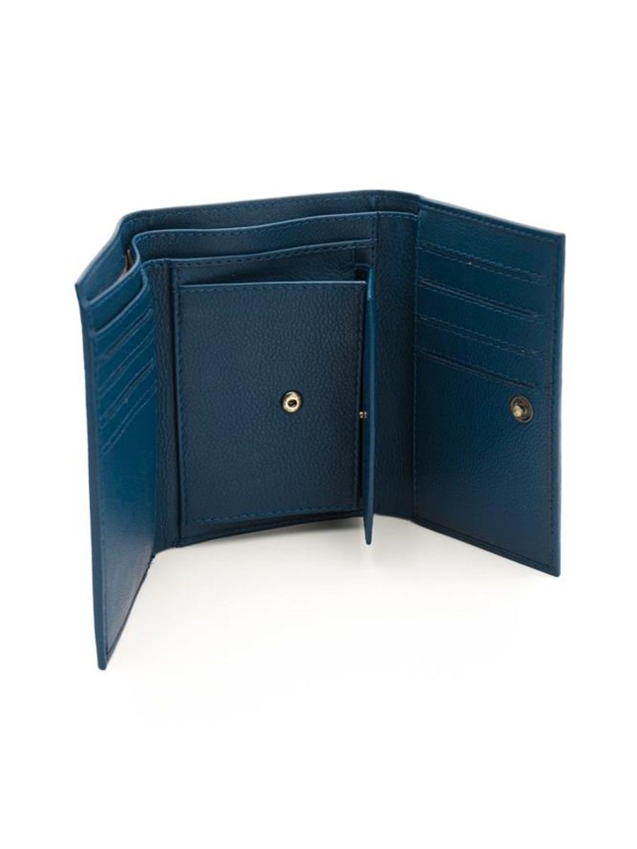 Portafoglio medio in pelle Kulti Blu