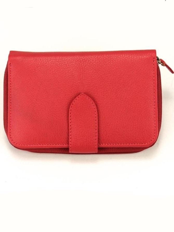 Portafoglio donna medio, in pelle Sarisha Rosso.