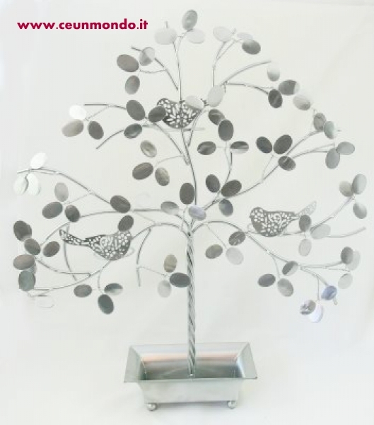Portagioie e portalumini da tavolo ad albero in ferro 57x54x12cm