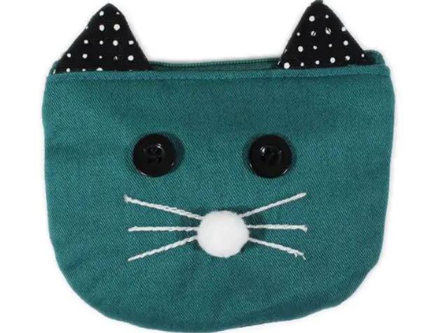 Portamonete in tessuto Gatto a Pois