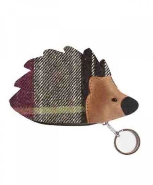 Portamonete-portachiavi RICCIO in tessuto tartan di lana
